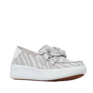 Alfie & Evie Mafia Loafer Slip On Zebra White Leather