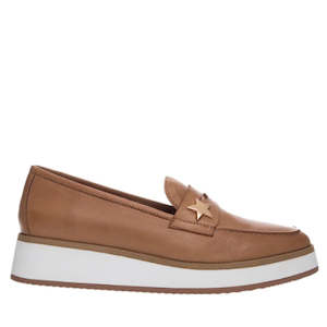 Alfie & Evie Queens Camel Leather Slip On