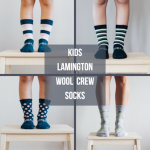 Lamington crew shorter kids merino socks