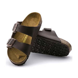 Birkenstock Arizona Birko Flor Dark Brown Narrow Width