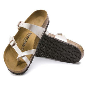 Shoe: Birkenstock Mayari Birko Flor Birkibuc Graceful Pearl White Regular Width