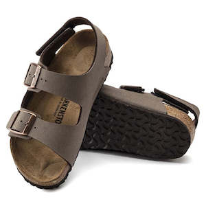 Birkenstocks Kids Milano HL Birkoflor Mocha Back Strap Sandal