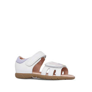 Clarks - Saskia Toddlers White Leather Sandal D Narrow Width