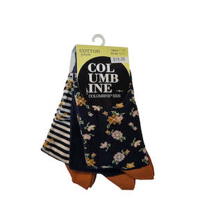 Socks Columbine 3 Pack Floral Navy