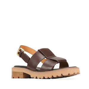 EOS Womens Leonella Dark Brown Sandal with Back Strap