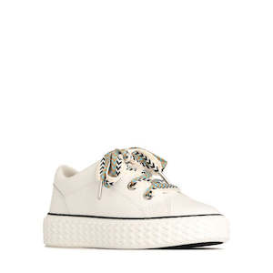 Shoe: EOS Trinsic White Leather Lace Up Trainer