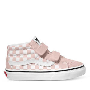 Shoe: Vans SK8 Mid Reissue Velcro Boot Color Theory Checkerboard Rose Smoke Youths - NOT RETURNABLE