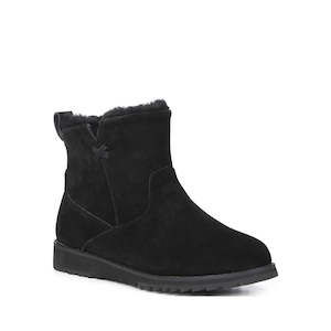 Shoe: Emu Beach Mini 2.0 Black Suede Wool Boot