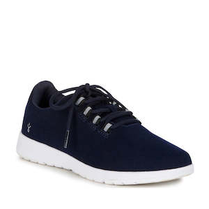 Shoe: Emu Barkly Navy Wool Fabric Sneakers Lace Up