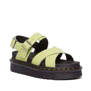 Shoe: Dr Martens - Voss II Cross Strap Sandal Distressed Patent Lime Green