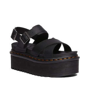 Dr Martens Voss  II Quad Cross Over Strap Platform Sandal Black