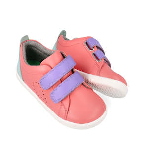 Shoe: Bobux Iwalk Grass Court Ocean Coral Leather Trainer 640508