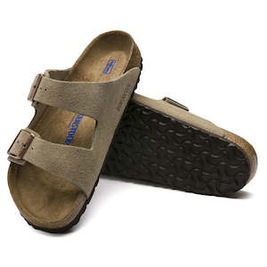 Birkenstock Arizona Taupe Suede SFB Soft FootBed Regular Width