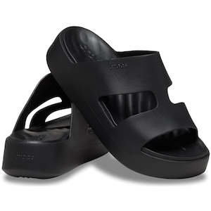 Crocs - Womens Getaway PLATFORM H-Strap Slide Sandal Black