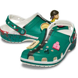 Shoe: Crocs - Adults Squid Games Classic Clog Green  With Jibbitz