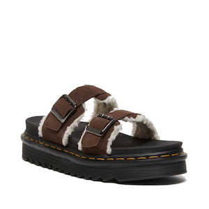 Dr Martens -  Myles Dark Brown Suede Fur Lined Sandal E.H.Suede uk6.5 womens 8.5 ONLY