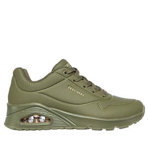 Shoe: Skechers Uno Stand On Air Olive Green Womens Trainer