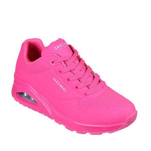 Shoe: Skechers Uno Night Shades Womens Trainer- Hot Pink