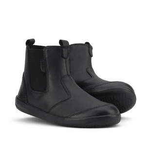 Bobux Kid+ Black School Leather Boot Jodphur Black Sole Shoes