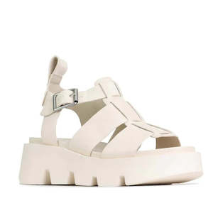 Shoe: EOS Womens Kailan Platform Chunky Leather Sandal Bone