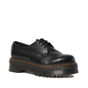 Shoe: Dr Martens - 1461 Quad Polished Smooth Platform Shoe Black 3 Eye