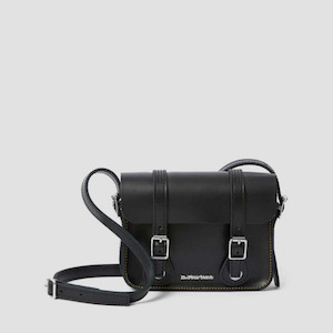 Shoe: Dr Martens Leather Cross Body Black Leather Satchel 7 inch