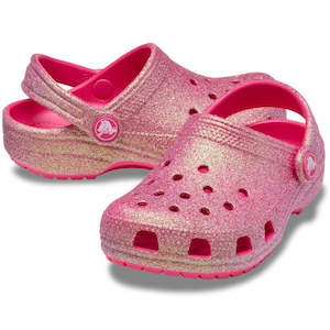 Shoe: Crocs Kids - Glitter Clog Classic K Toddlers Dragon Fruit Pink