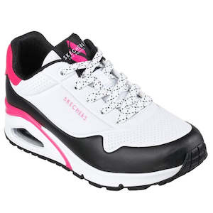 Skechers Uno Back Lit White Neon Womens Trainer