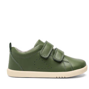 Shoe: Bobux Iwalk Grass Court Forest Green Leather Trainer 633756