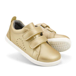 Shoe: Bobux Iwalk Grass Court Gold Leather Trainer Gold