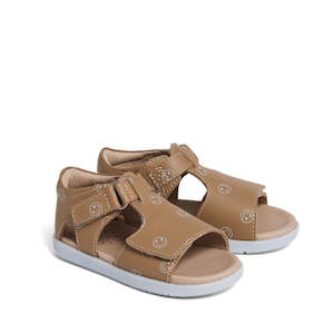 Shoe: Pretty Braver Bailey First Walker Sandal Open Toe Tan Smiley