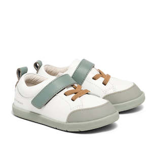 Pretty Braver Boston Leather Trainer First Walker White Sage