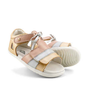 Bobux Step Up Mirror Pale Gold Leather Sandal 727326 NOT RETURNABLE Clearance