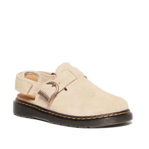 Dr Martens Kids  Junior Jorge Bronx Suede Mule Sandal Light Tan