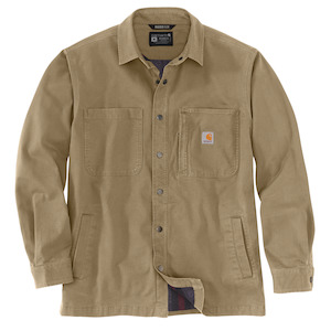 Work clothing: Carhartt Canvas Fleece-Lined Snap Front Shirt Jac