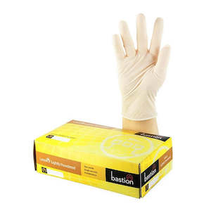 Work clothing: Latex Low Powder Disposable Gloves - Bastion 100's