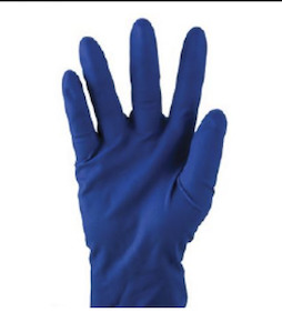 Work clothing: High Risk Latex Glove Powder Free - Blue (18.5gm ) 50's