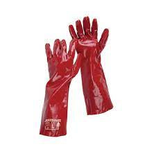 Work clothing: Armour 45cm PVC Red Gauntlet Glove