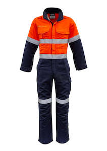 Work clothing: ZC525 Mens Orange FR Overall - Hoop Taped