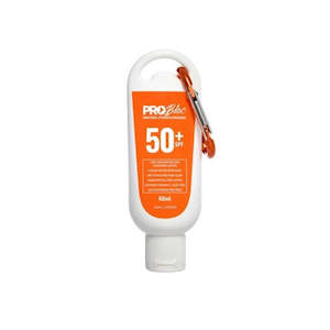 Work clothing: Probloc Sunscreen  50+ 60ML Flip Top and Carabiner