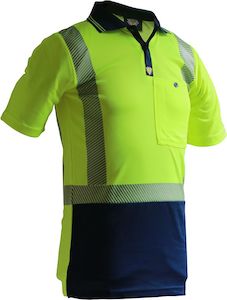 Caution Hi-Vis D/N Segmented Tape Microfibre Polo