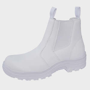 Work clothing: Hygiene White Soled Safety Boots - Slip on