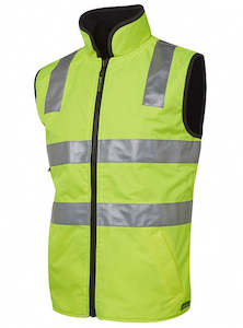 Work clothing: 6D4RVEB JB'S HV Vest - Taped Lime/Black