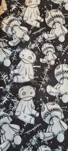 Cotton Spandex Printed: Black and white space bear- Cotton Spandex 230g-26cm wide-1.5 length