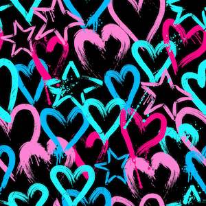 Custom Print: Hearts   Pink and Blue  - Custom Pre-order