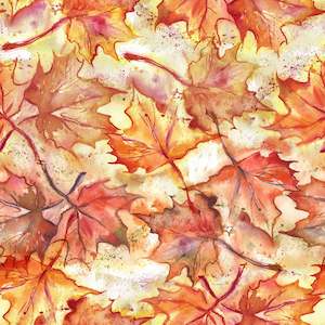 Prints: Autumn Leaves -Bamboo Spandex -250g