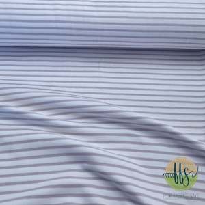 Soft Lilac & White stripe - Cotton Spandex - Yarn Dyed