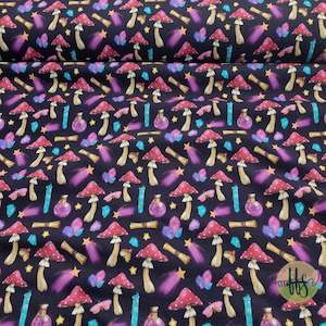 Magic Mushroom-French Terry Cotton Spandex