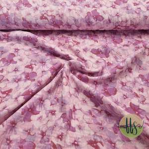 Woven: Pink Hydrangeas- Double Gauze