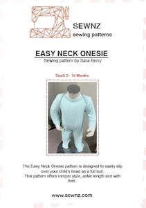 Sew Nz Patterns: Easy Neck Onesie : 0-18 months